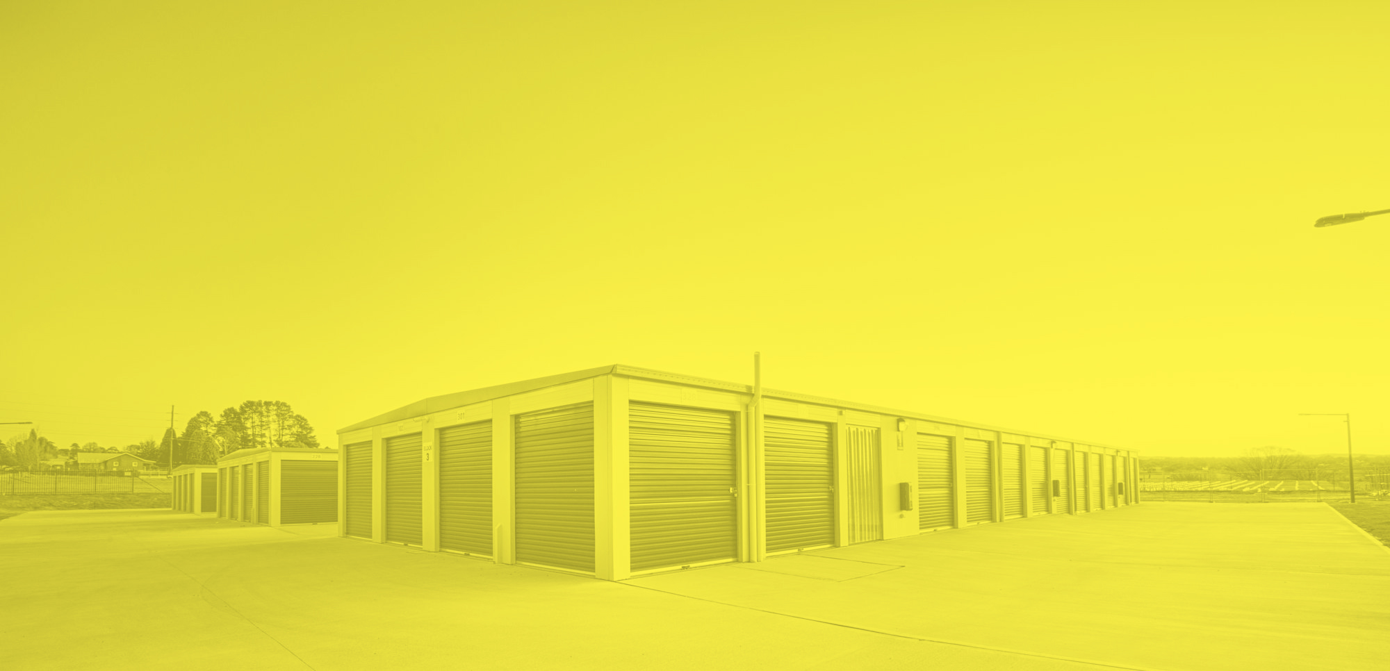 Self Storage facility with yellow overlay Hamilton Self Storage